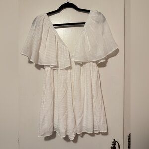 Elegant White Ruffled Jumpsuit